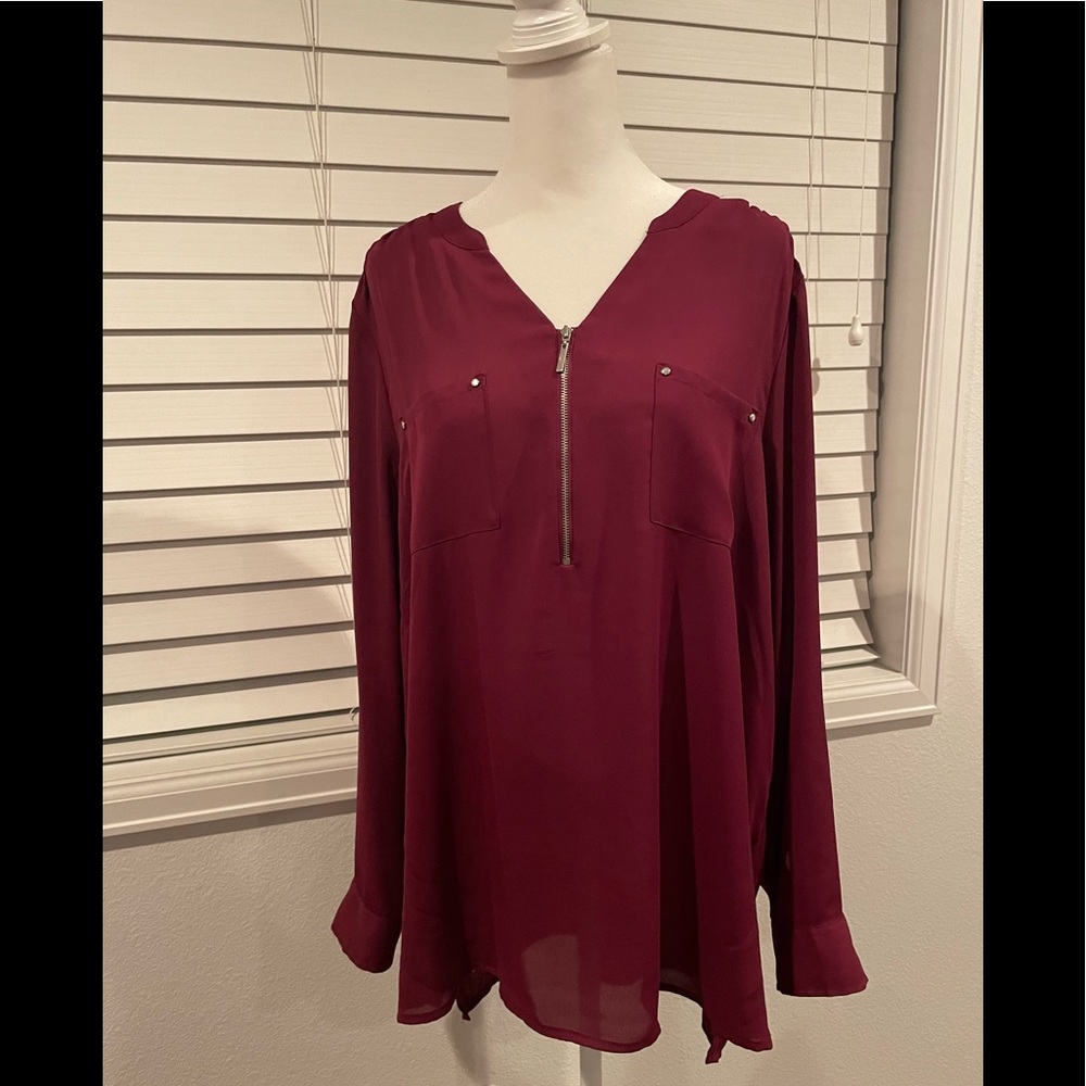 Apt. 9, Maroon blouse, XL